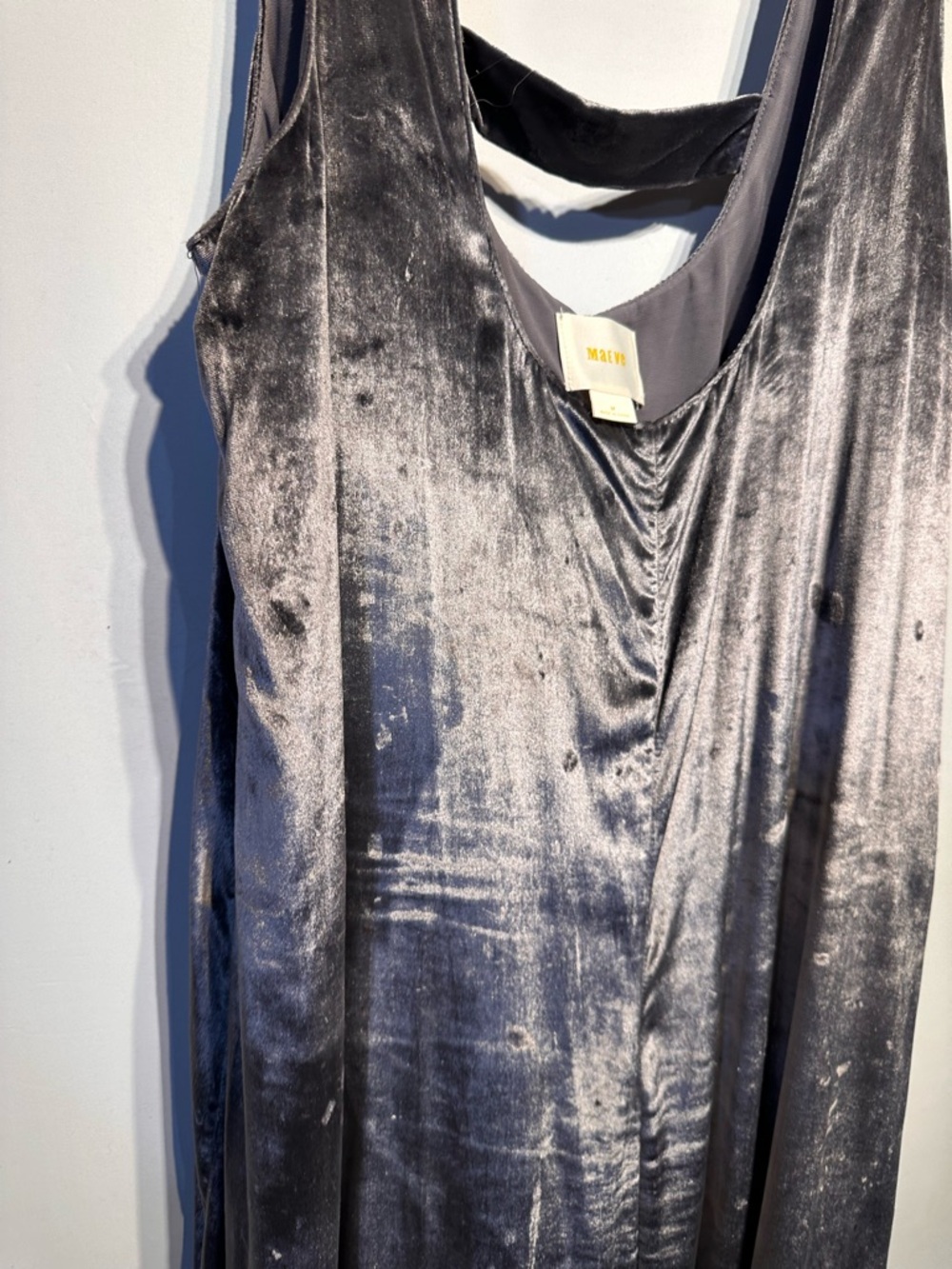 Maeve Charcoal Silver Velvet Halter Jumpsuit - Picture 4 of 7